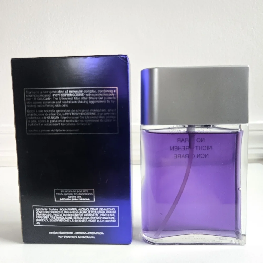 New Paco Rabanne Ultraviolet Man Anti Pollution After Shave Gel 100ml New In Box